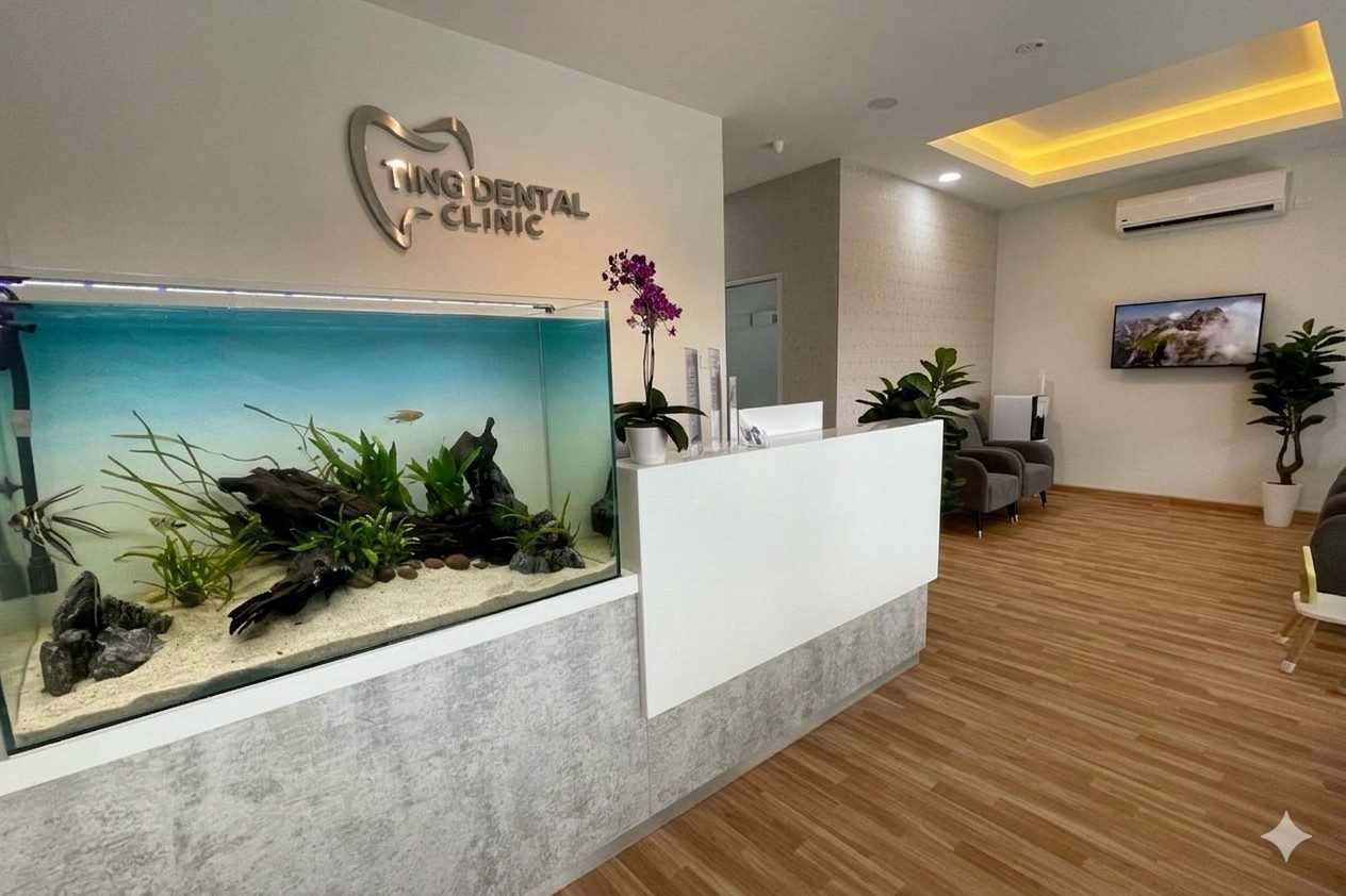 Reception and waiting area at Ting Dental Clinic, Bandar Seri Begawan, Brunei